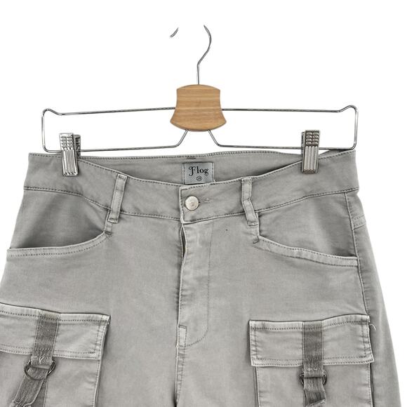 Bevy Flog Kim Cargo Shorts‎ Pockets Cotton Stretch Gray Size 28 - Picture 3 of 11
